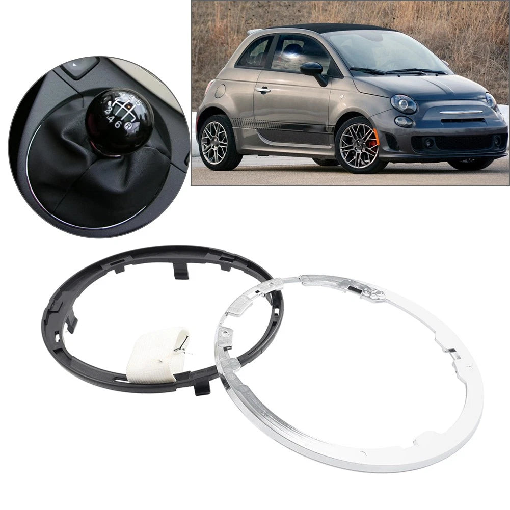 2X Gear Shift Knob Boot Gaiter Ring Kit for Fiat 500C (2007–2015)