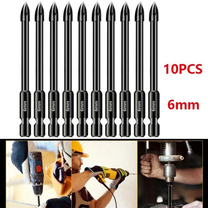 10pcs 6mm Hex Drill Bits for Ceramic Tiles
