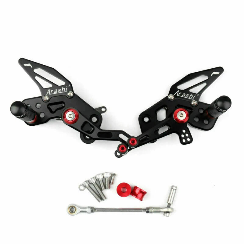 Aluminum Rearsets Footpeg Pedals for Kawasaki Z125 Pro (2016–2019) Black T9