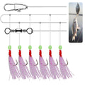 Fishing Hooks Luminous String Set of 6 - Colourful Tackle