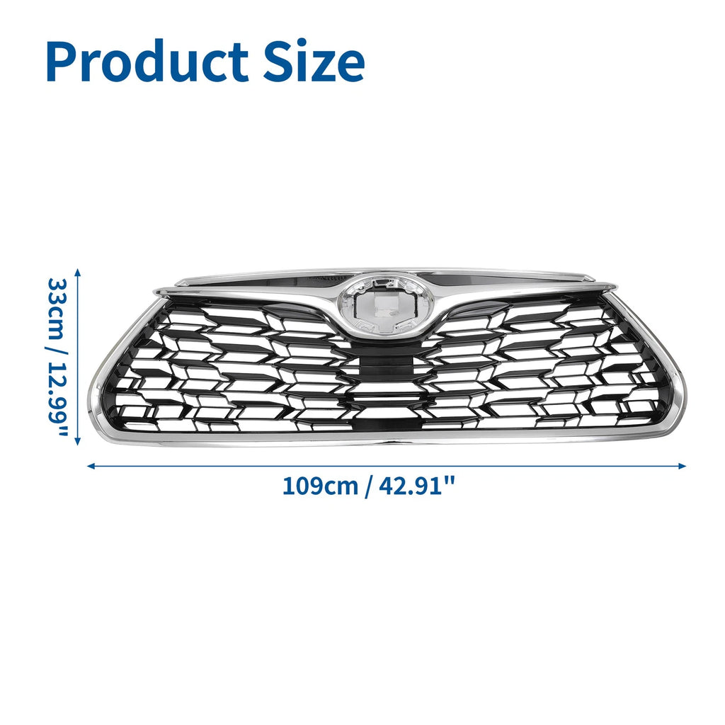 Hood Bumper Grille Front Replacement for Toyota Highlander (2020–2022)