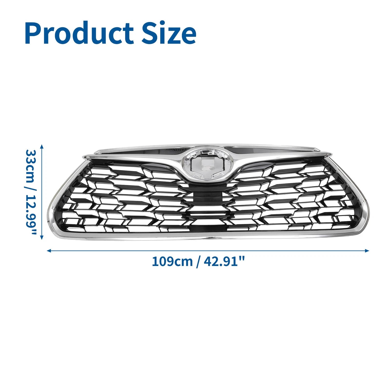 Hood Bumper Grille Front Replacement for Toyota Highlander (2020–2022)
