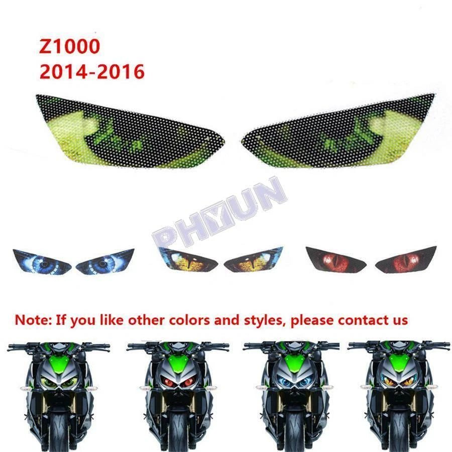 Headlight Protection Stickers for Kawasaki Z1000 (2014–2016) Green Eye