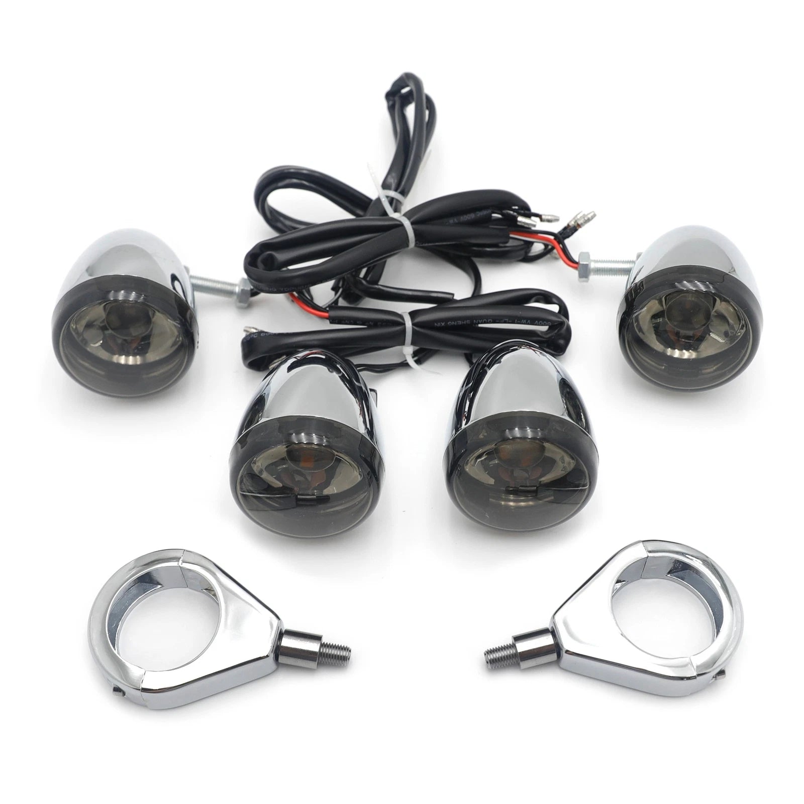 Chrome Motorcycle Turn Signals Kit for Harley Davidson (41mm)