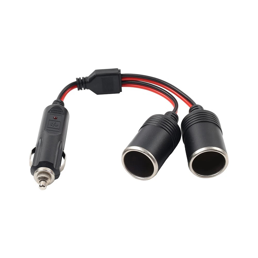 2X 12V/24V Car Cigarette Lighter Socket Plug Connector Adapter