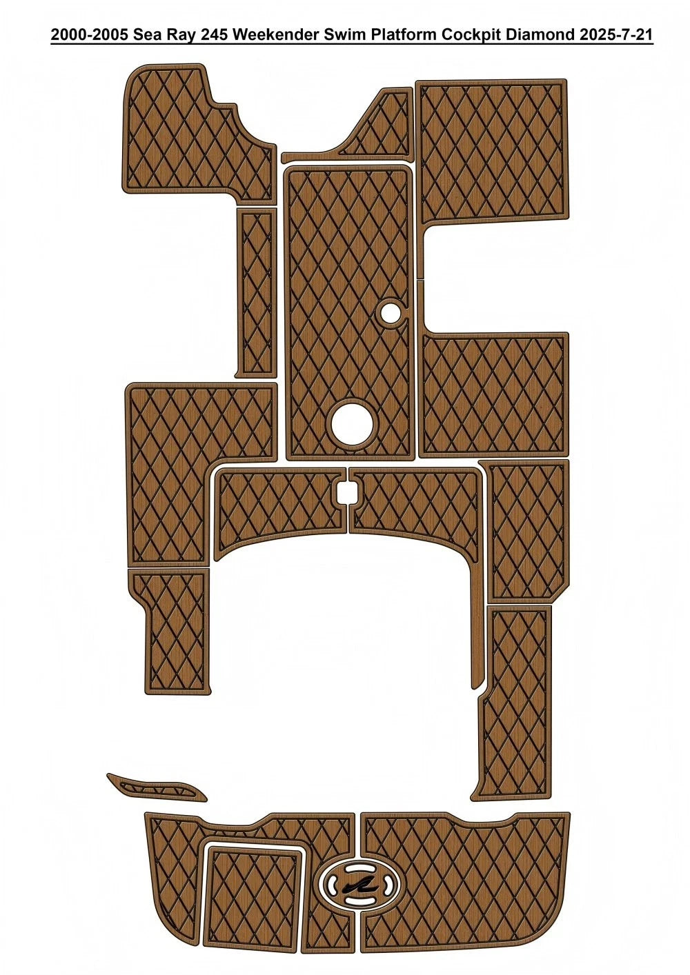 EVA Pads for Sea Ray 245 Weekender (2002) Swim Platform Cockpit Mat