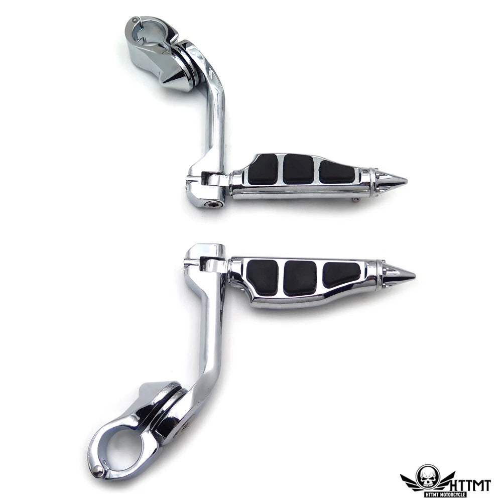 Chrome 5" Highway Foot Peg Kit for Yamaha V-Star & Harley Touring (1.25")