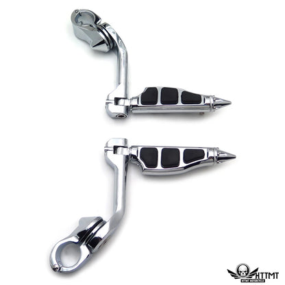 Chrome 5" Highway Foot Peg Kit for Yamaha V-Star & Harley Touring (1.25")