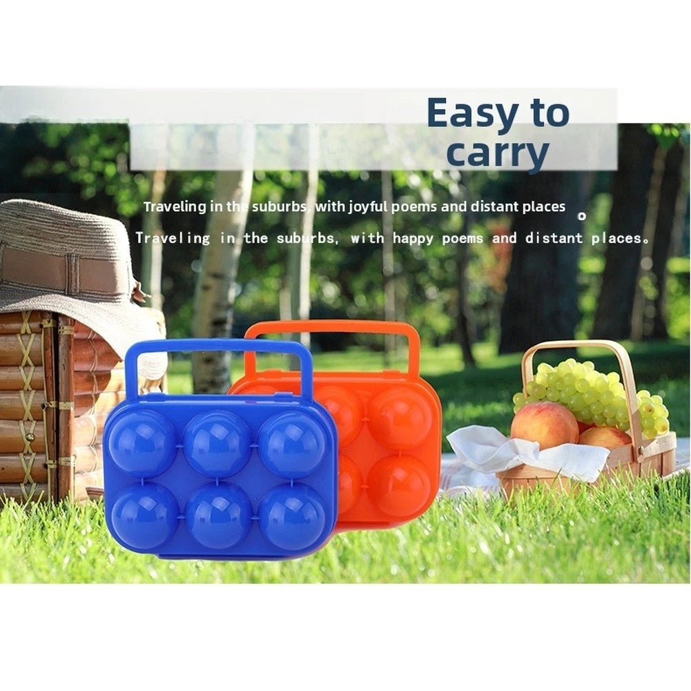 6-Compartment Egg Transport Box for Travel - Foldable Shockproof PP Plastic