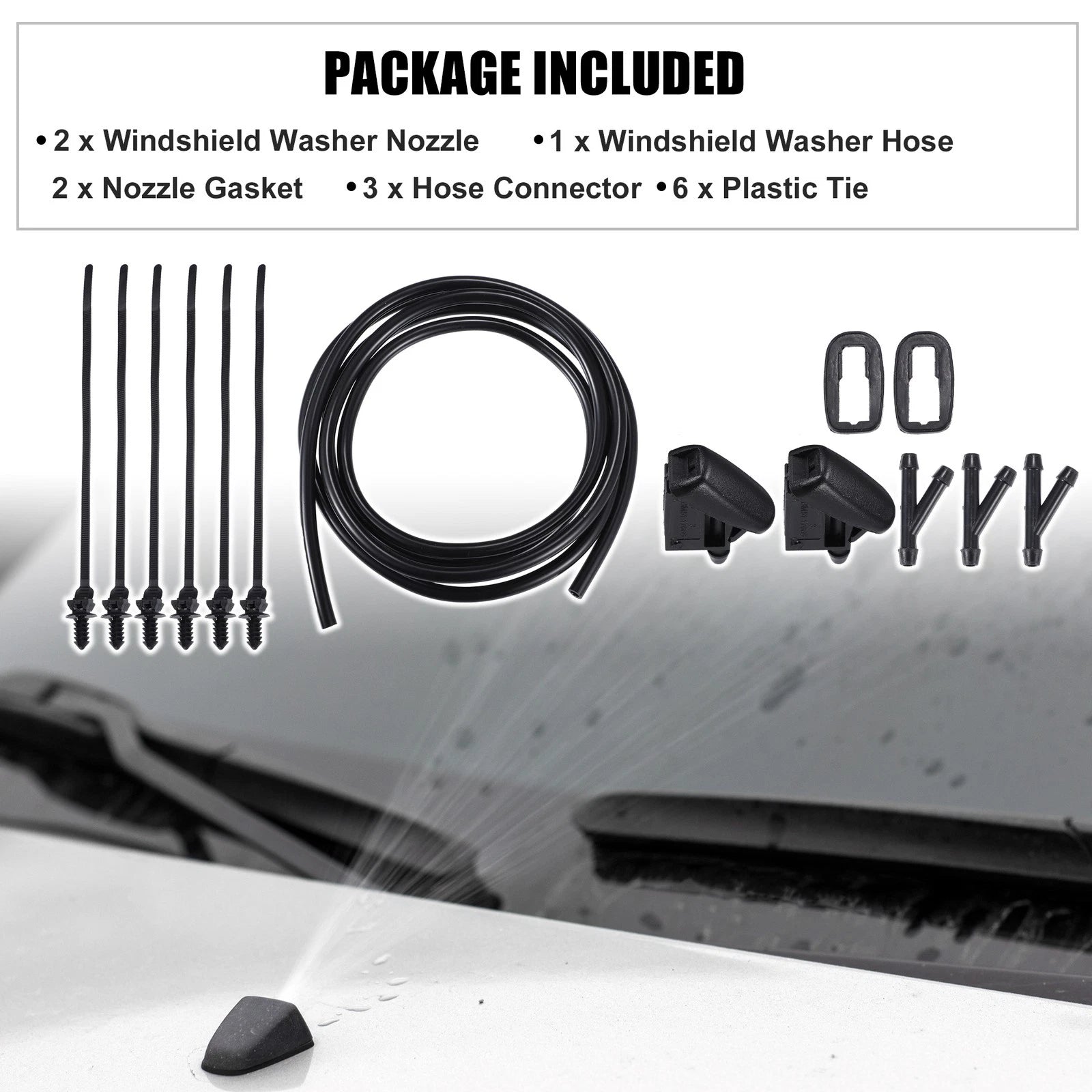 Car Windshield Washer Water Nozzle Spray Replacement for Ford Focus (2012–2018)