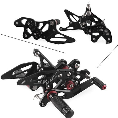2x Motorcycle Adjustable Rearsets Footpegs Pedals Black for Suzuki GSXR600 2015