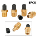 Set of 4 Solid Brass Air Compressor Tank Fill Valves 1/4 NPT MPT