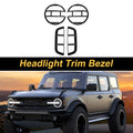 Front Left Right Headlight Trim Bezel Gloss Black for Ford Bronco (2021–2023)