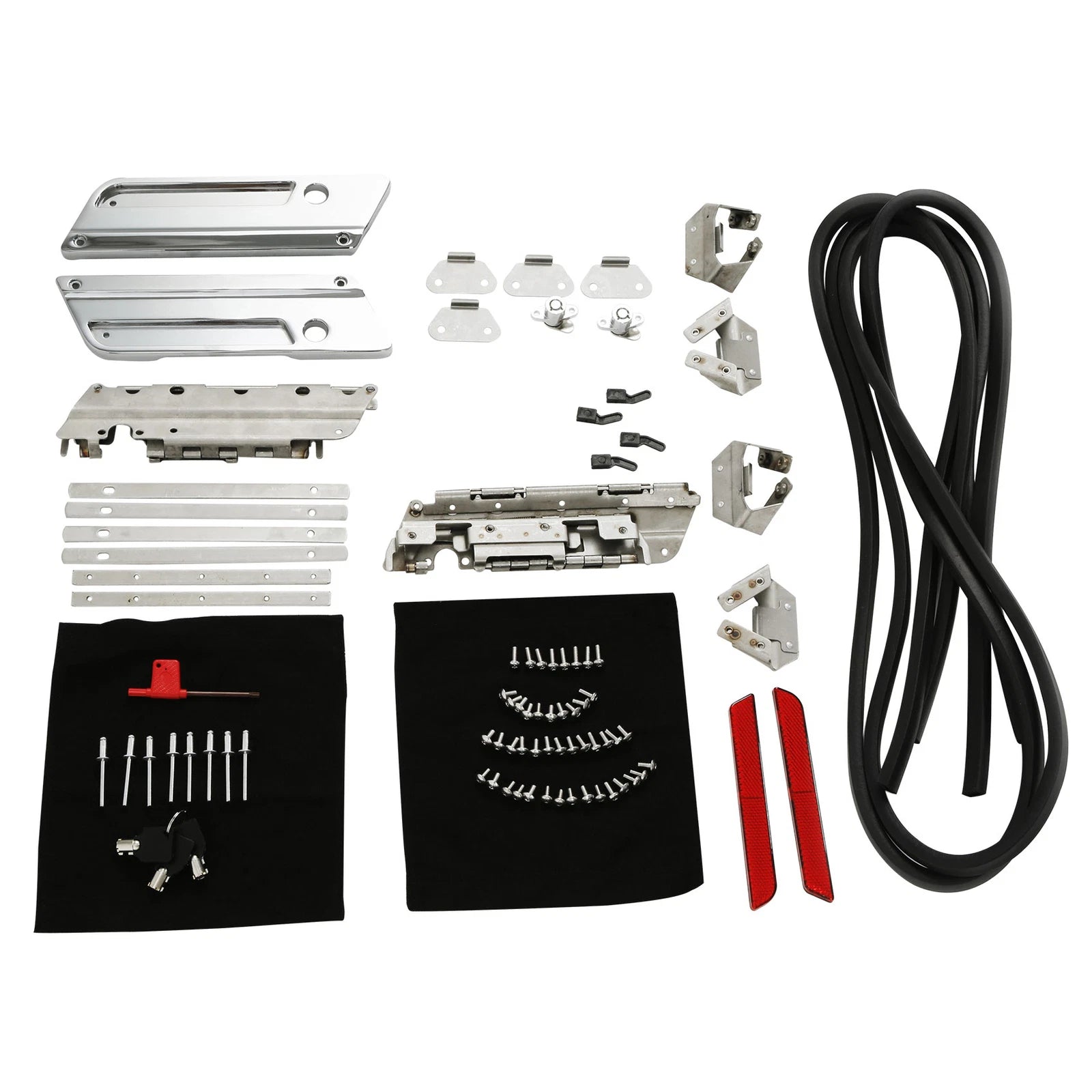 Saddlebag Hardware Latch Hinge Lock Kit for Harley Road King (1993–2013)