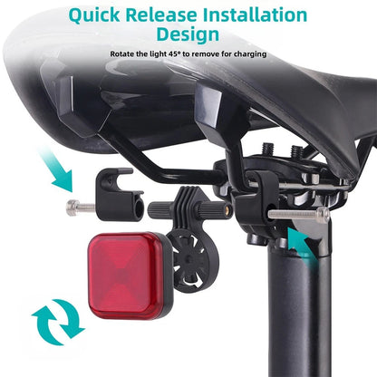 Rechargeable Bike Rear Light with Brake Sensor USB Charging Waterproof