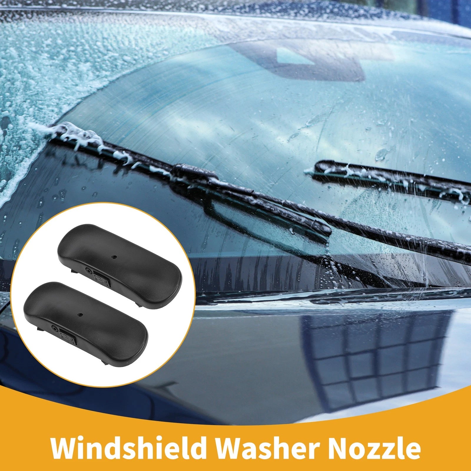 Front Windshield Washer Nozzle Replacement for Audi A8 2015–2020 Black 2 pcs