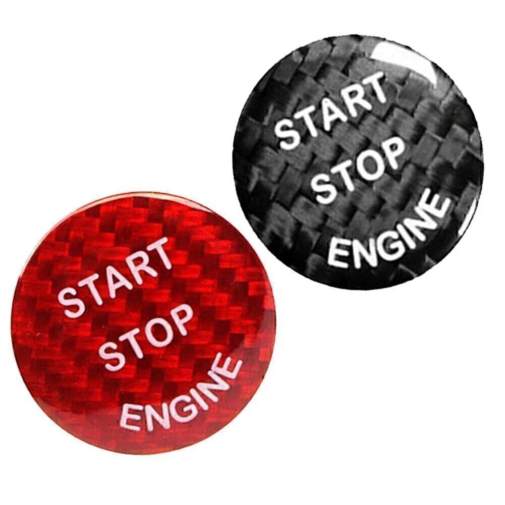 Carbon Fiber Trim Keyless Start Button Cover For BMW E-Chassis X5/6 E70/71 Red