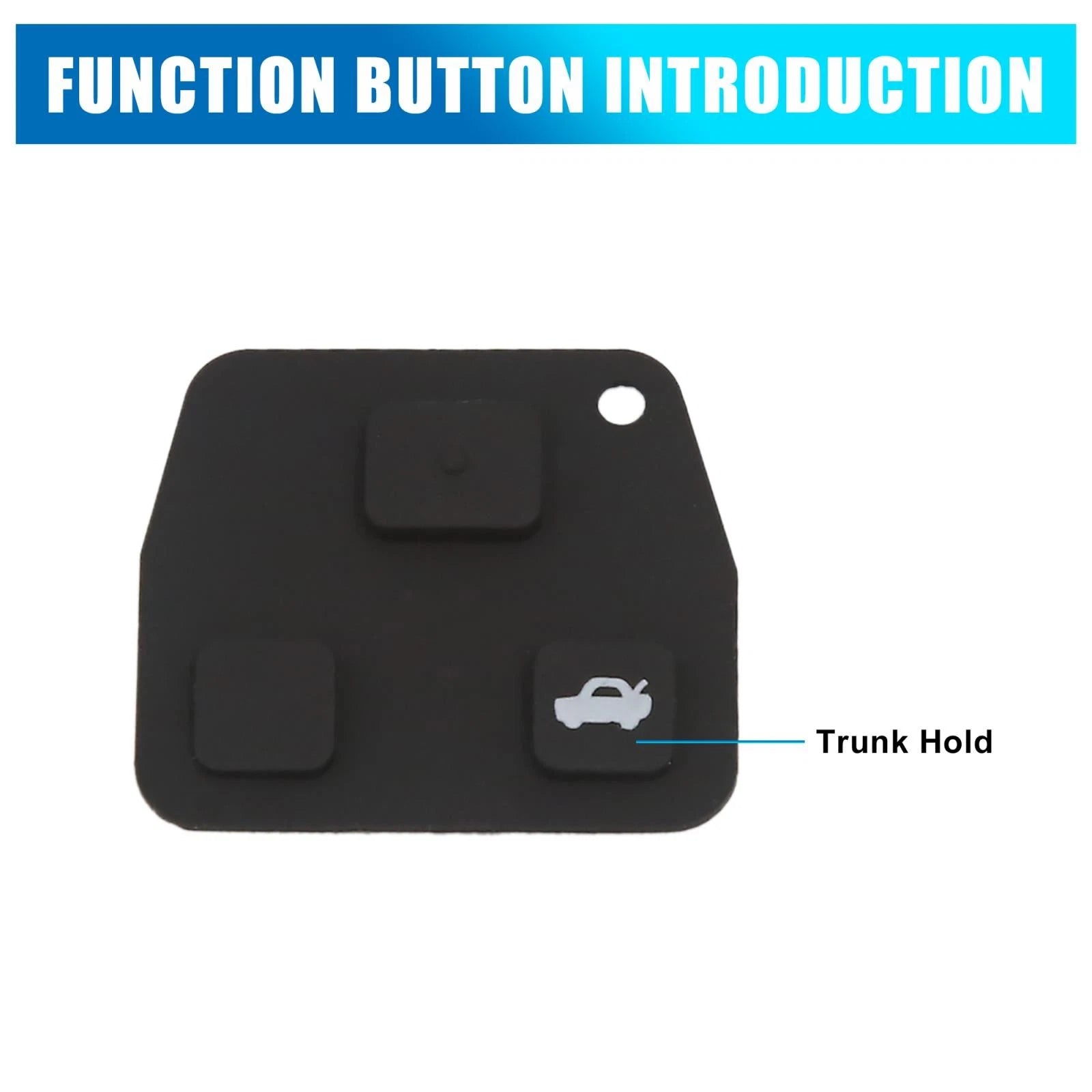 Car Key Fob Shell Case Pad Replacement for Toyota Avensis Corolla Rav4 (3-Button)