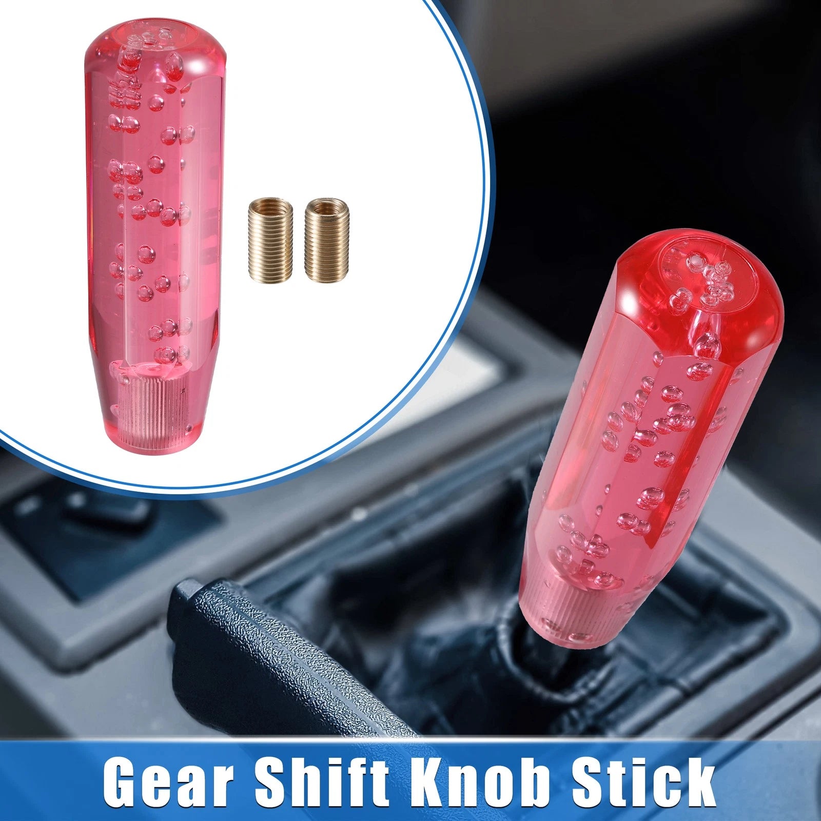 Faux Crystal Gear Shift Knob for Universal Vehicles (15cm, Red)