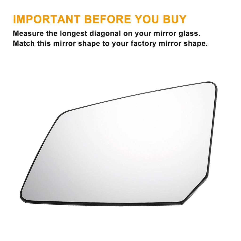 Left Side White Mirror Glass with Heated Back for GMC Acadia (2017–2020)
