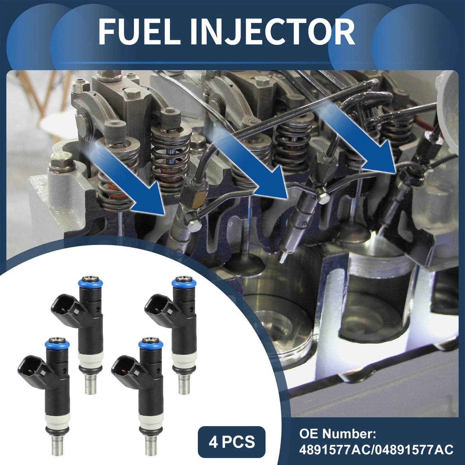 Fuel Injector Replacement Set for Dodge Avenger (2008–2014) 2.4L 4 Pack
