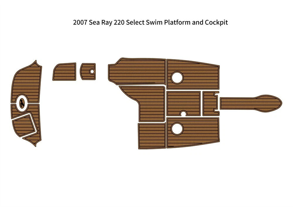 EVA Foam Teak Flooring Cockpit Pads for Sea Ray 220 Select (2007)