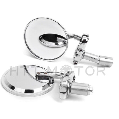3" Round Handle Bar End Rear View Side Mirrors for Motorcycle (Street Bikes)