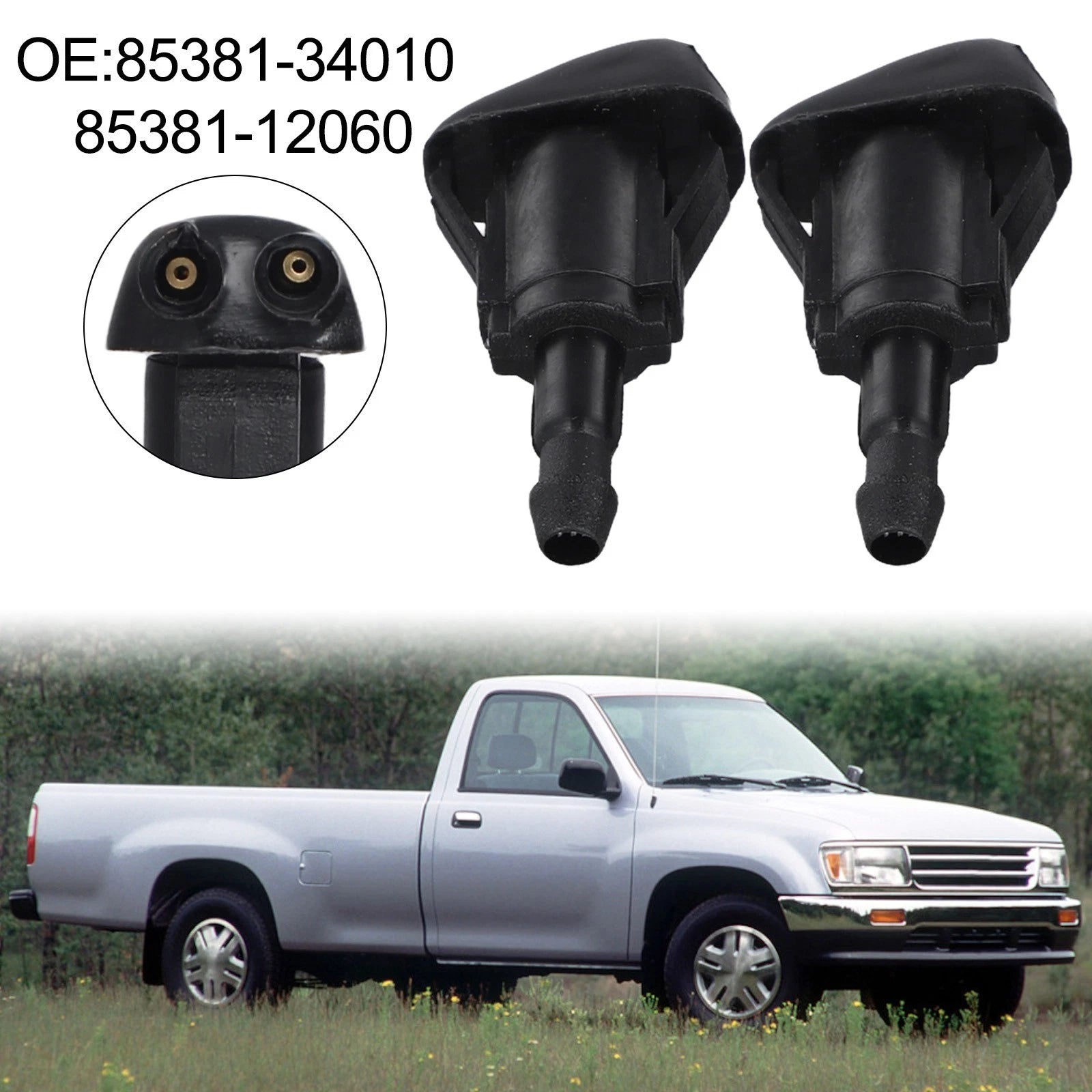 2X Windshield Washer Nozzle for Toyota T100 (1993–1998)