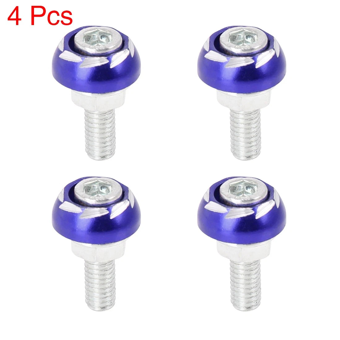 6mm License Plate Frame Bolt Screws 4pcs for Motorcycle (Blue) (Fits Most)