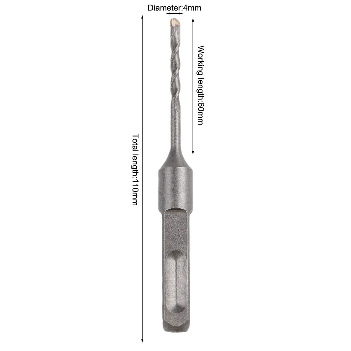 4mm Electric Hammer Drill Bit with Spiral Groove for Efficient Wall Penetration