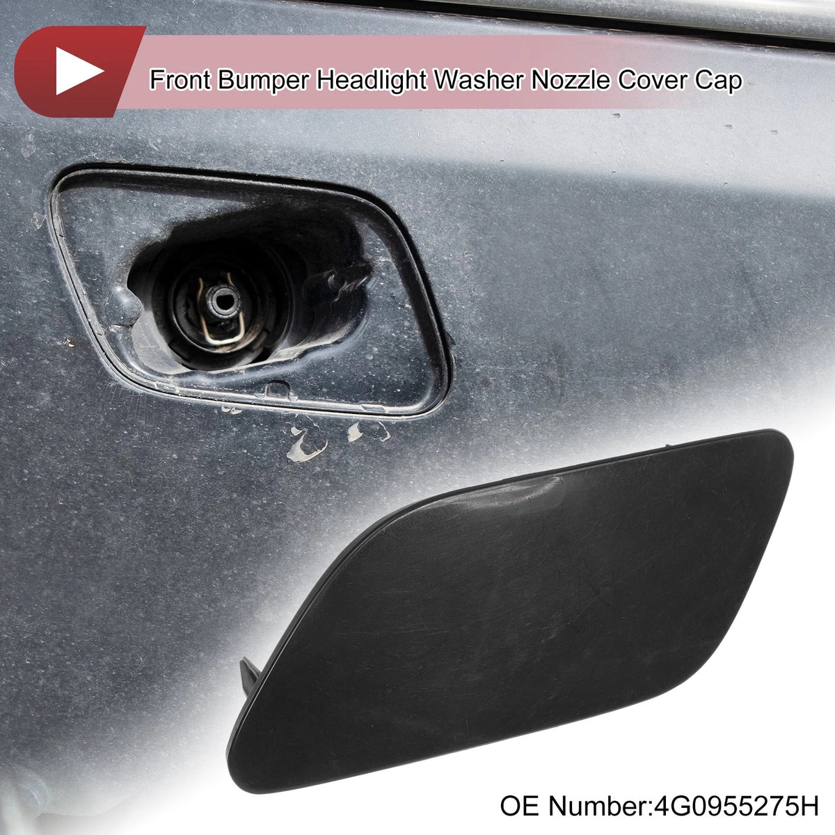 Front Left Washer Nozzle Cover Cap Unpainted for Audi A6 (C7) 2015-2018