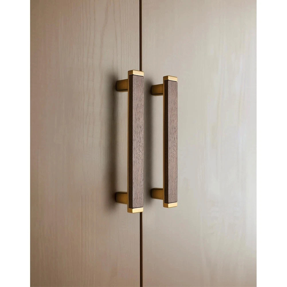 Smooth-Finish Walnut Wood and Copper Cabinet Hardware for Home Furniture