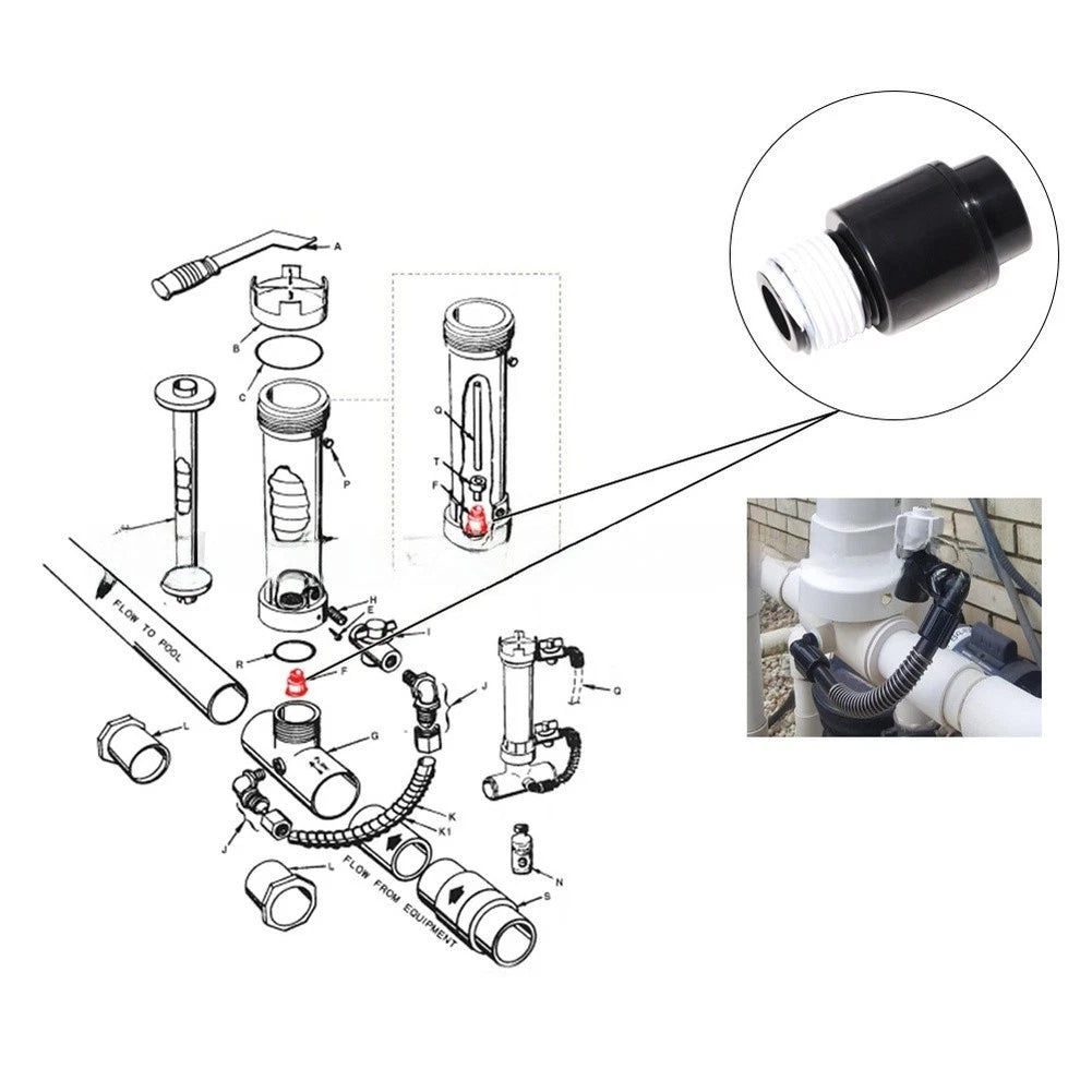 Check Valve for Rainbow 320 Pool Chlorinator