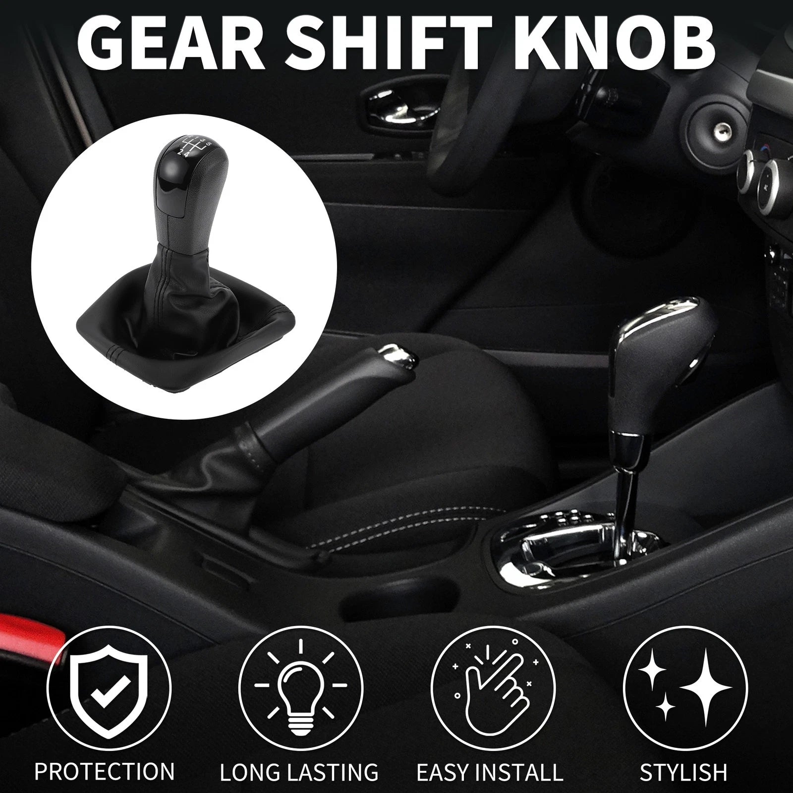 5 Speed Gear Shift Knob with Cover for Skoda Octavia (2004–2012)