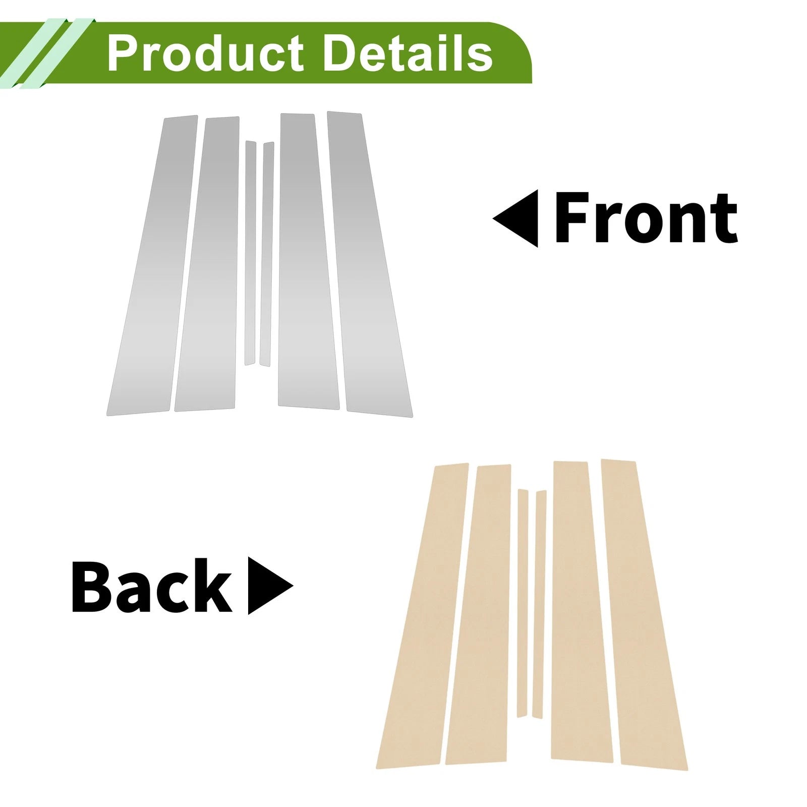 6 Pcs Pillar Window Trim for Chevy Malibu (2008–2012) Silver Tone