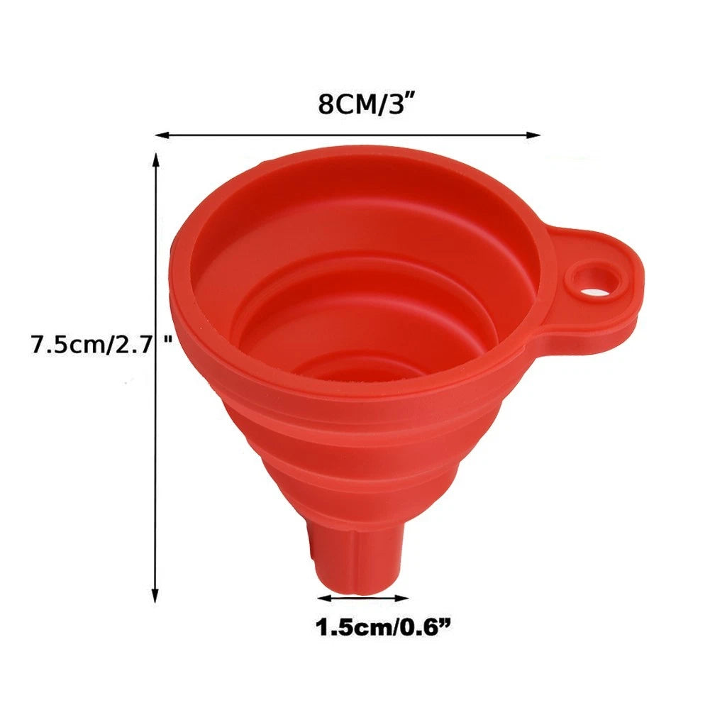 Car Funnel for Universal Use (7.5cm x 8cm) Silicone Collapsible
