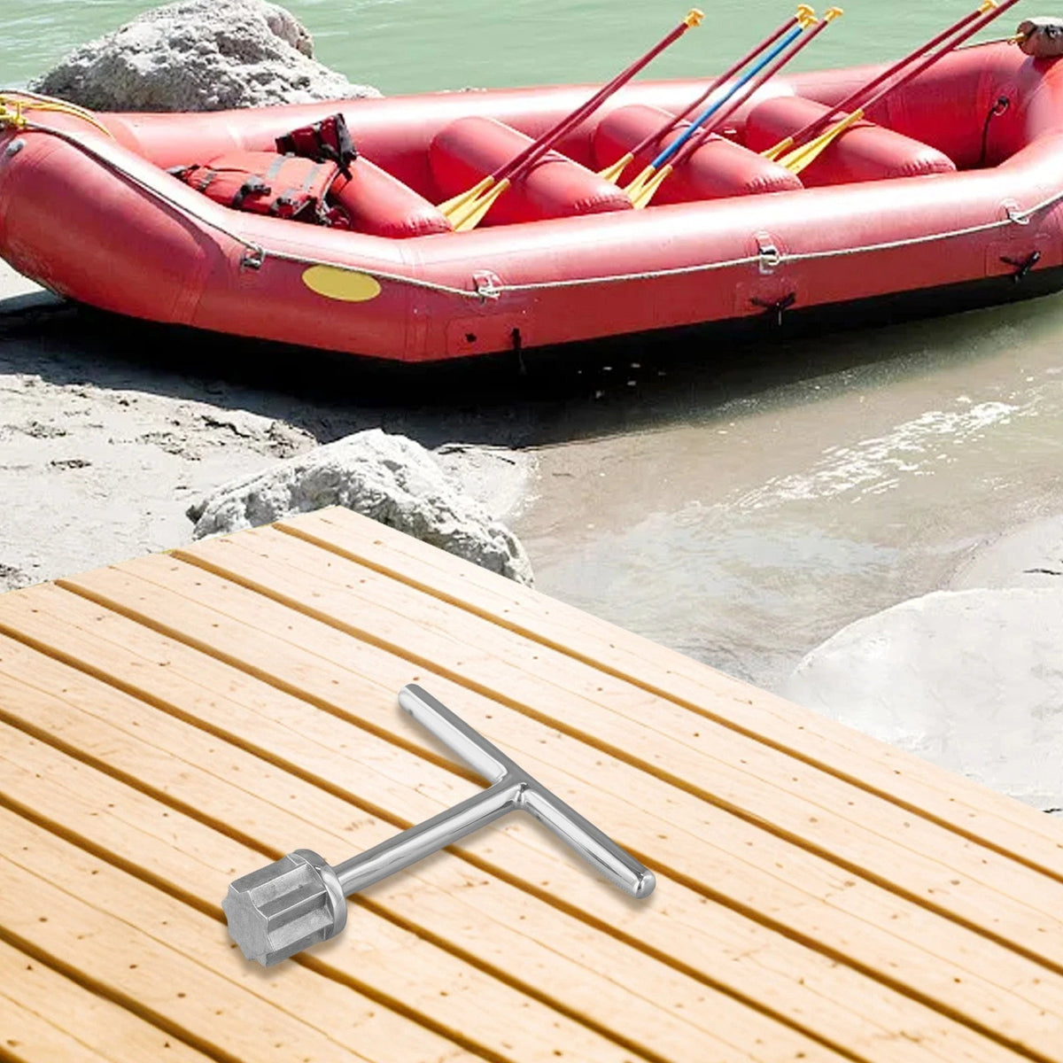 Deck Plates Wrench for Marine 316 Stainless Steel with Extended T Handle