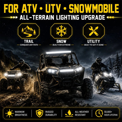 4X 6000K White LED Headlight Bulbs for ATV/UTV/Snowmobile (Universal)