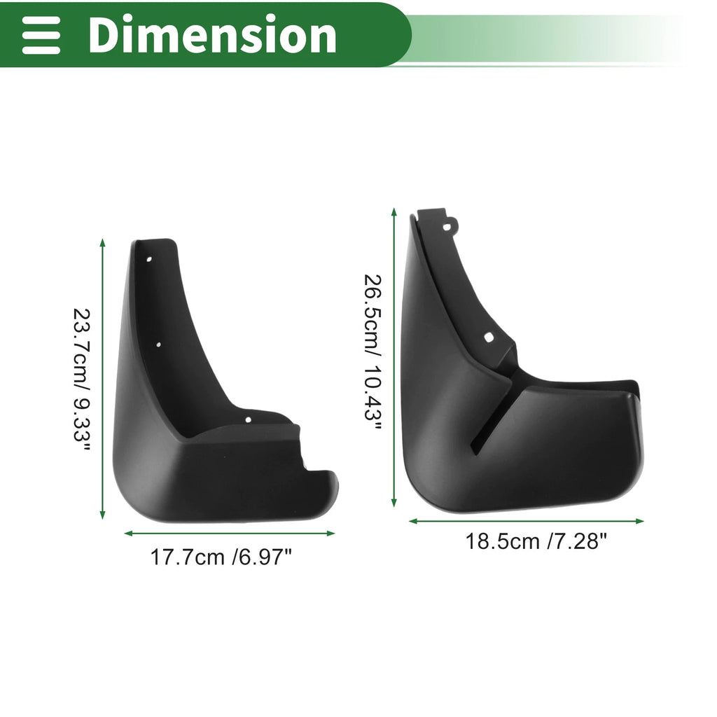 Mud Flaps Splash Guards for Ford Fiesta (2013–2018) W/ Mount Accessories