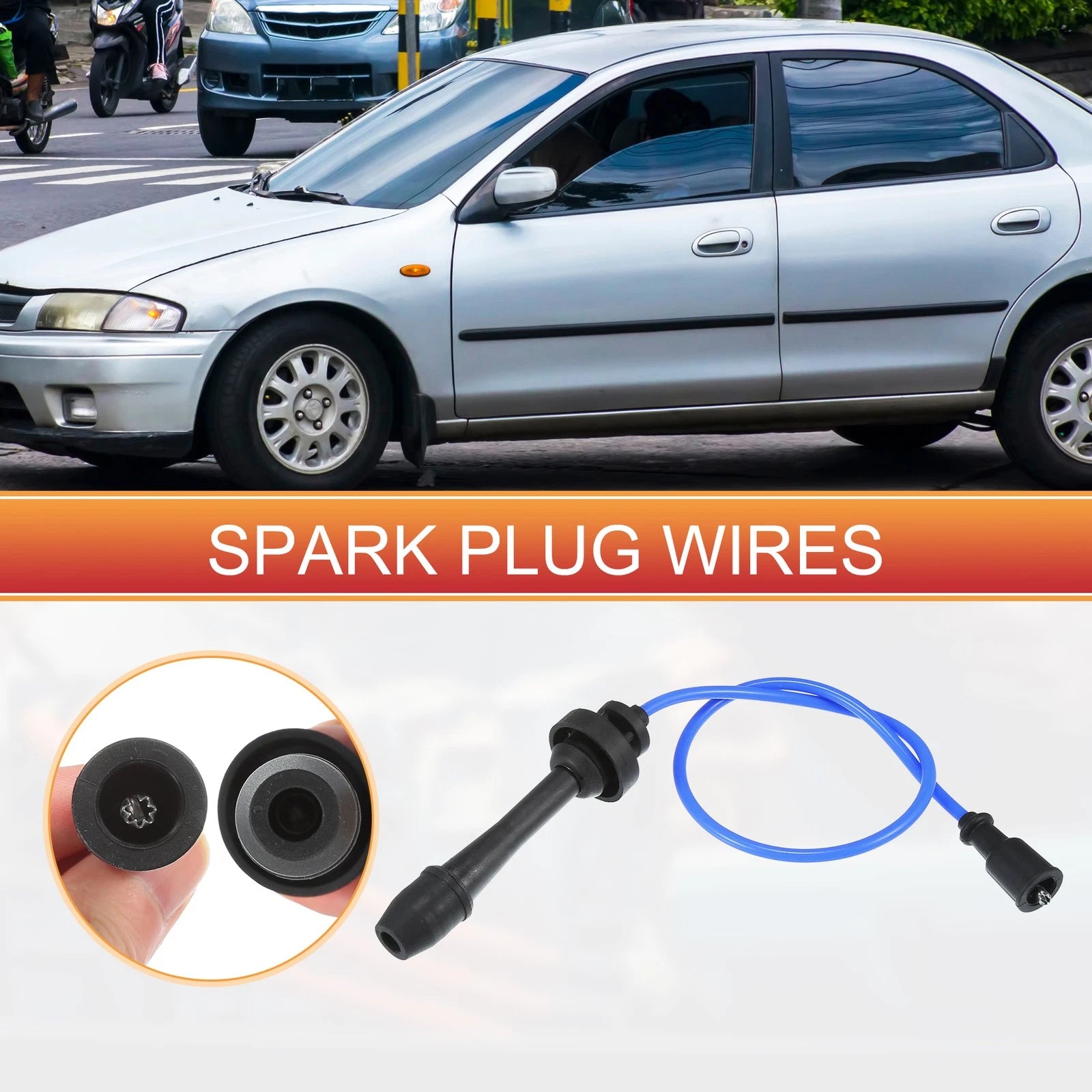 2pcs Spark Plug Wire Ignition Coil Cable for Mazda 2.0L (2001–2003)