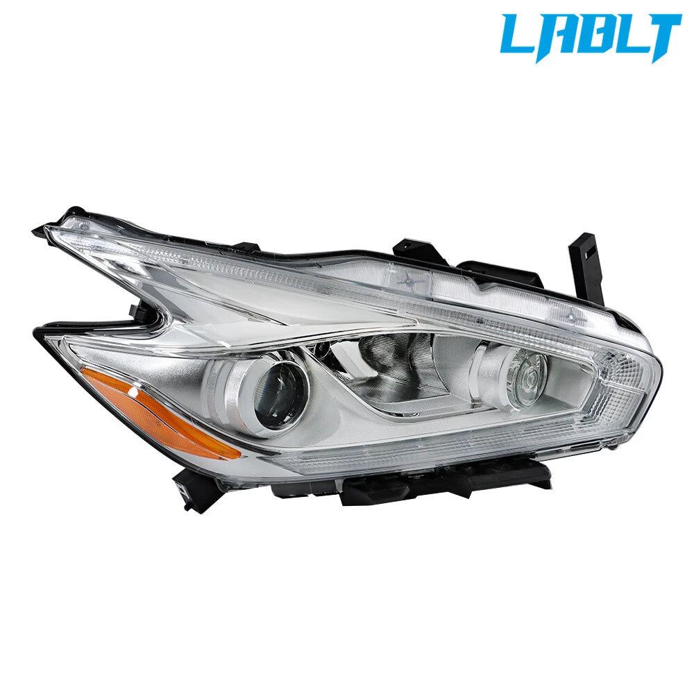 Passenger Side RH Headlight Halogen LED DRL Chrome for Nissan Murano (2017)