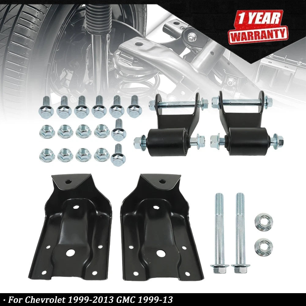 Rear Leaf Spring Hanger Bracket Shackle Kit for Chevrolet GMC (1999–2013)