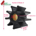 Water Pump Impeller for Yanmar F25CBC (Replaces Kashiyama SP-100, 128620-42201)