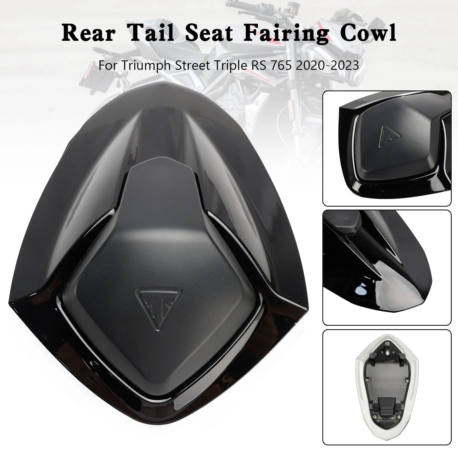 Rear Tail Seat Fairing Cowl Cover for Street Triple RS 765 (2020–2024) Black