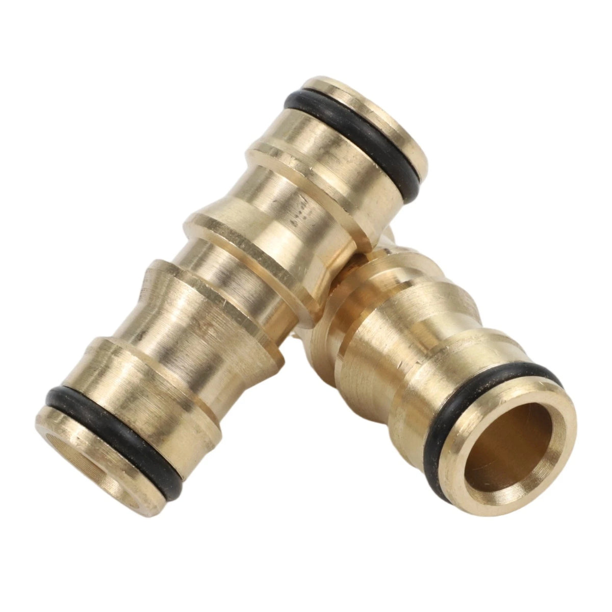 2X Solid Brass Garden Hose Tap Connectors for Quick Connections