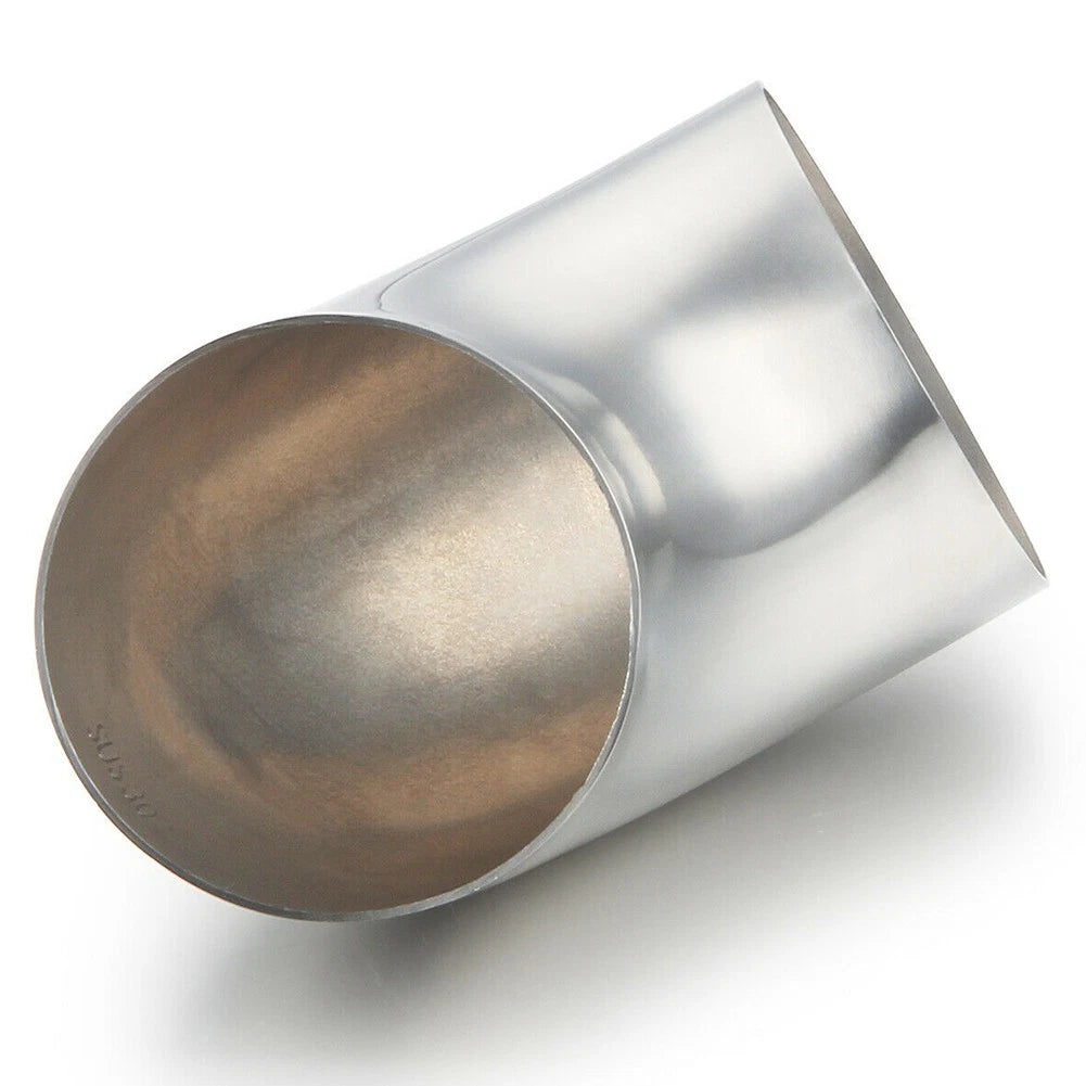 Elbow Pipe for Practical Automotive Exhaust Systems (Silver Stainless Steel)