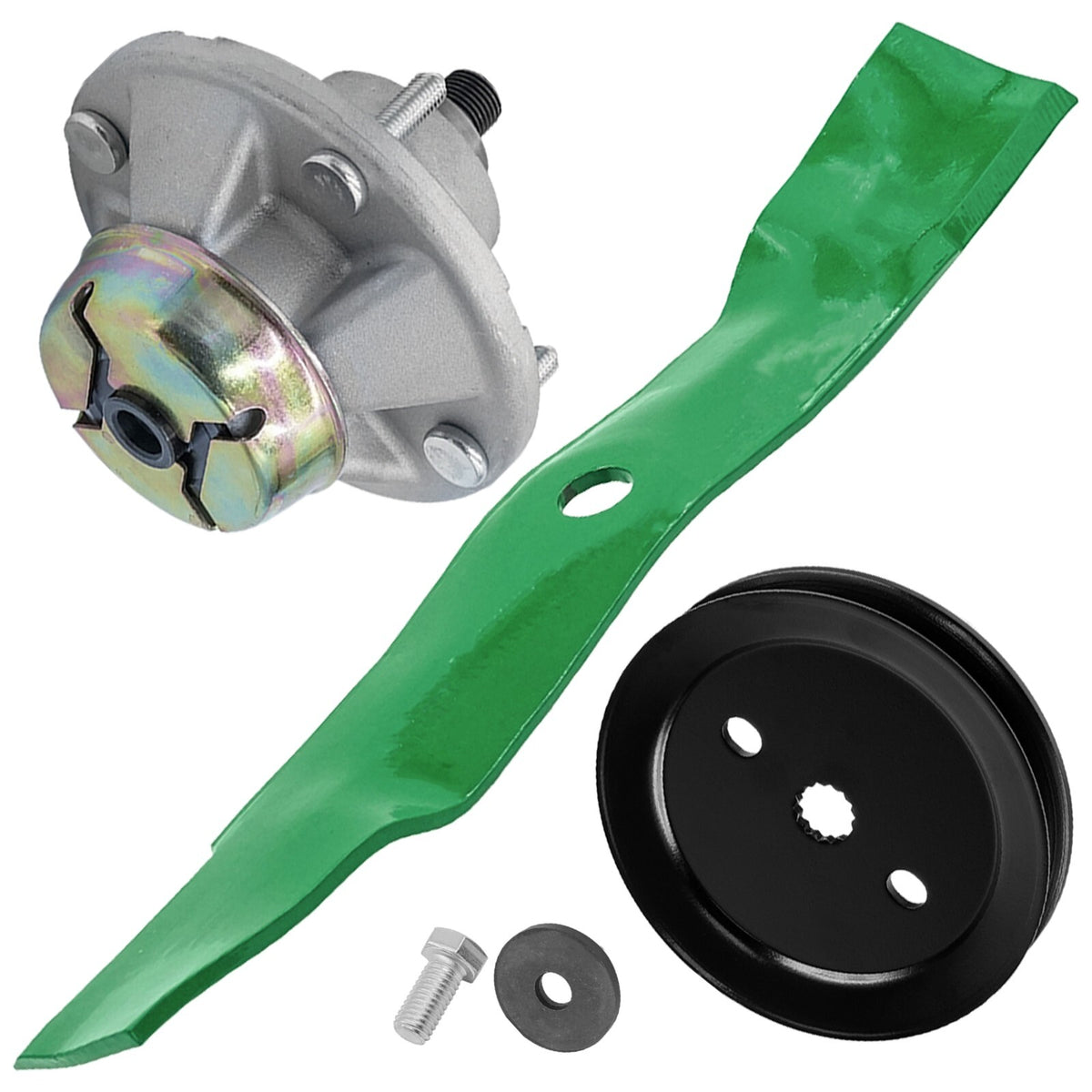 Deck Spindle Assembly with Pulley and Blade for John Deere X324 X340 (48")