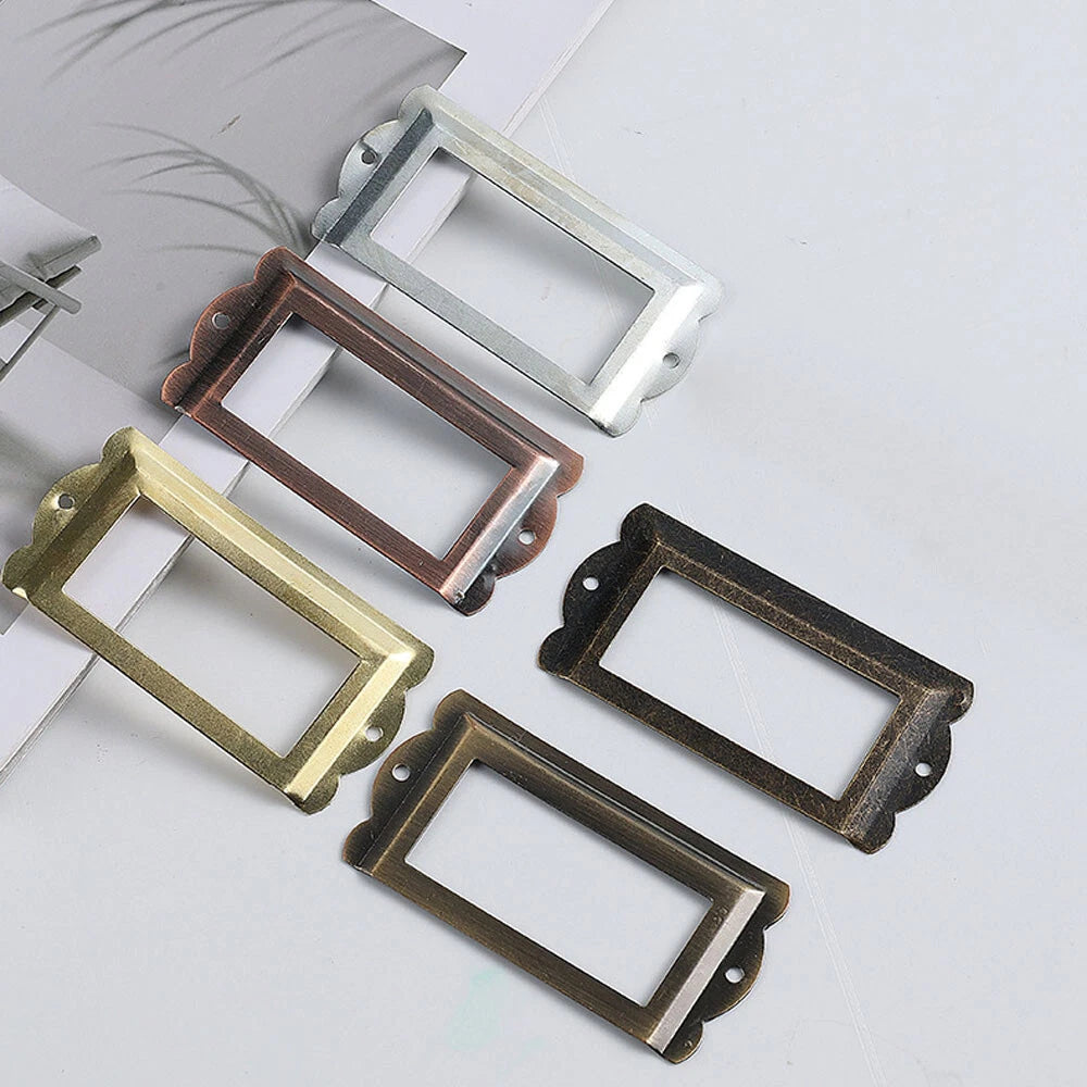 12pcs Zinc Alloy Label Frames for Cabinets and Drawers