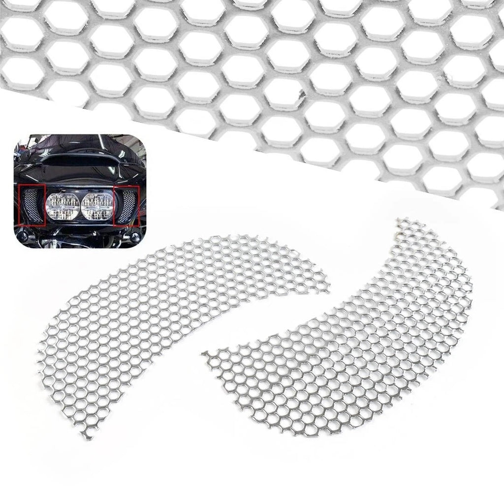 Chrome Fairing Mesh Grill Side Vent Screen for Harley Road Glide (2015–2023)