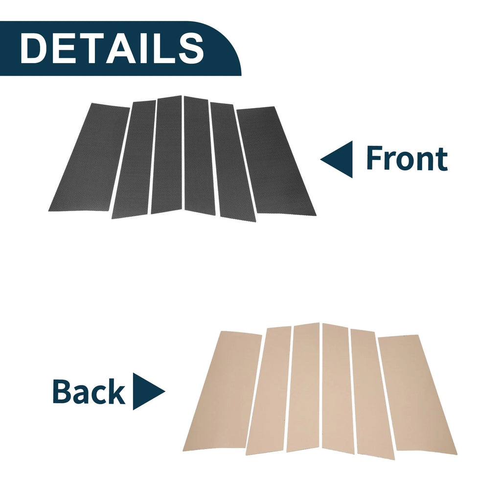 6 Pcs Door Pillar Window Trim Replacement for Honda Odyssey (2011–2017)